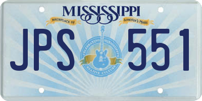 MS license plate JPS551