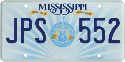 MS license plate JPS552