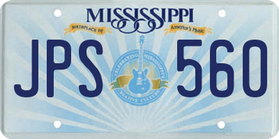 MS license plate JPS560