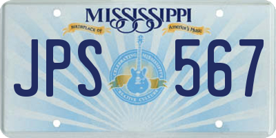 MS license plate JPS567
