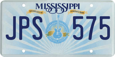 MS license plate JPS575