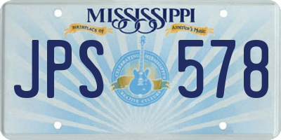 MS license plate JPS578