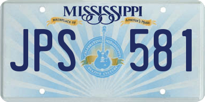 MS license plate JPS581