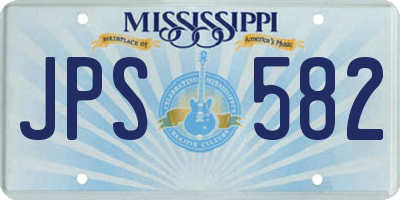 MS license plate JPS582