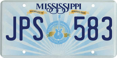 MS license plate JPS583