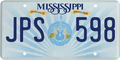 MS license plate JPS598