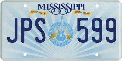 MS license plate JPS599