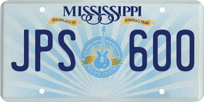 MS license plate JPS600