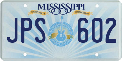 MS license plate JPS602