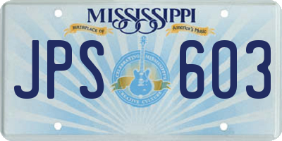 MS license plate JPS603