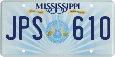 MS license plate JPS610