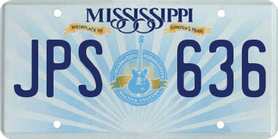 MS license plate JPS636