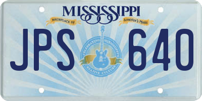 MS license plate JPS640