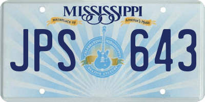 MS license plate JPS643