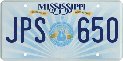 MS license plate JPS650