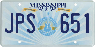 MS license plate JPS651