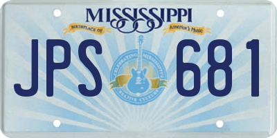 MS license plate JPS681