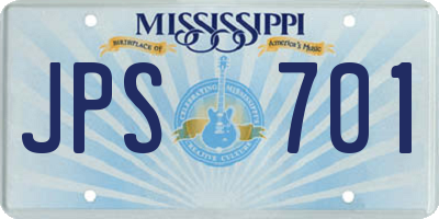 MS license plate JPS701
