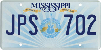 MS license plate JPS702