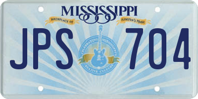 MS license plate JPS704