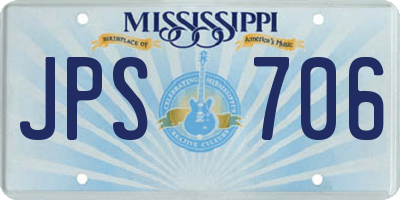 MS license plate JPS706