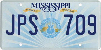 MS license plate JPS709