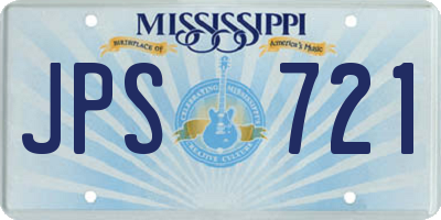 MS license plate JPS721