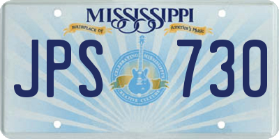 MS license plate JPS730
