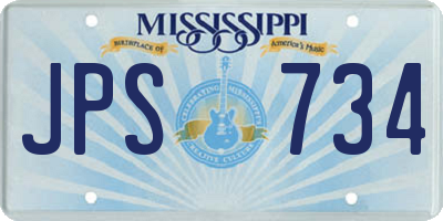 MS license plate JPS734