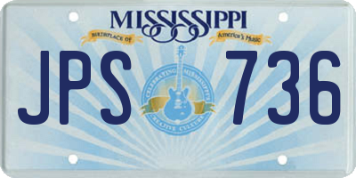 MS license plate JPS736