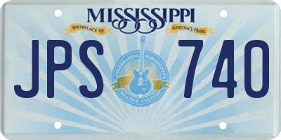 MS license plate JPS740