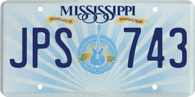 MS license plate JPS743