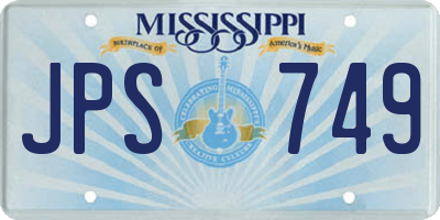 MS license plate JPS749