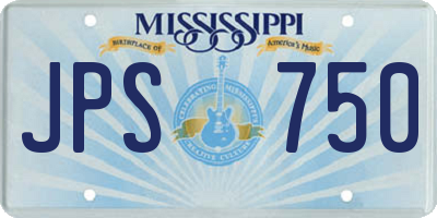 MS license plate JPS750