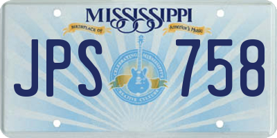 MS license plate JPS758