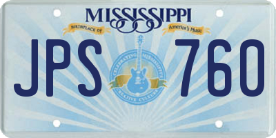 MS license plate JPS760
