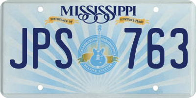 MS license plate JPS763