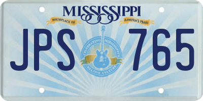MS license plate JPS765