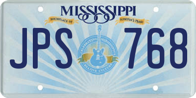 MS license plate JPS768