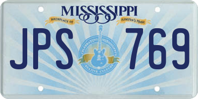 MS license plate JPS769