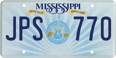 MS license plate JPS770