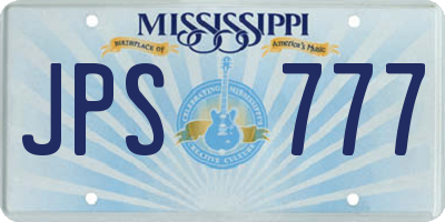 MS license plate JPS777