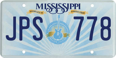 MS license plate JPS778