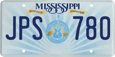 MS license plate JPS780