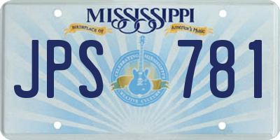 MS license plate JPS781