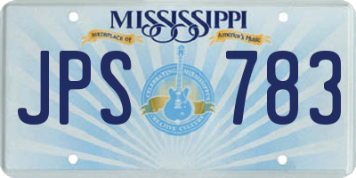 MS license plate JPS783