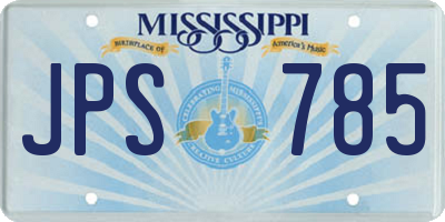 MS license plate JPS785