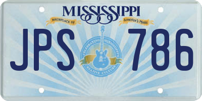 MS license plate JPS786