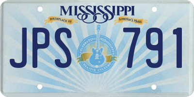 MS license plate JPS791