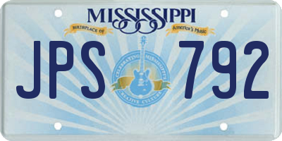 MS license plate JPS792
